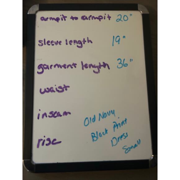 NWT Old Navy Black/White Printed Long Sleeve Lightweight Dress Size Small - Picture 7 of 7